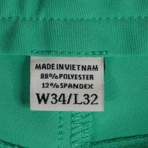 FootJoy Mens Athletic Fit Golf Pants Mint Green Performance Stretch W34 L32 - Picture 9 of 11